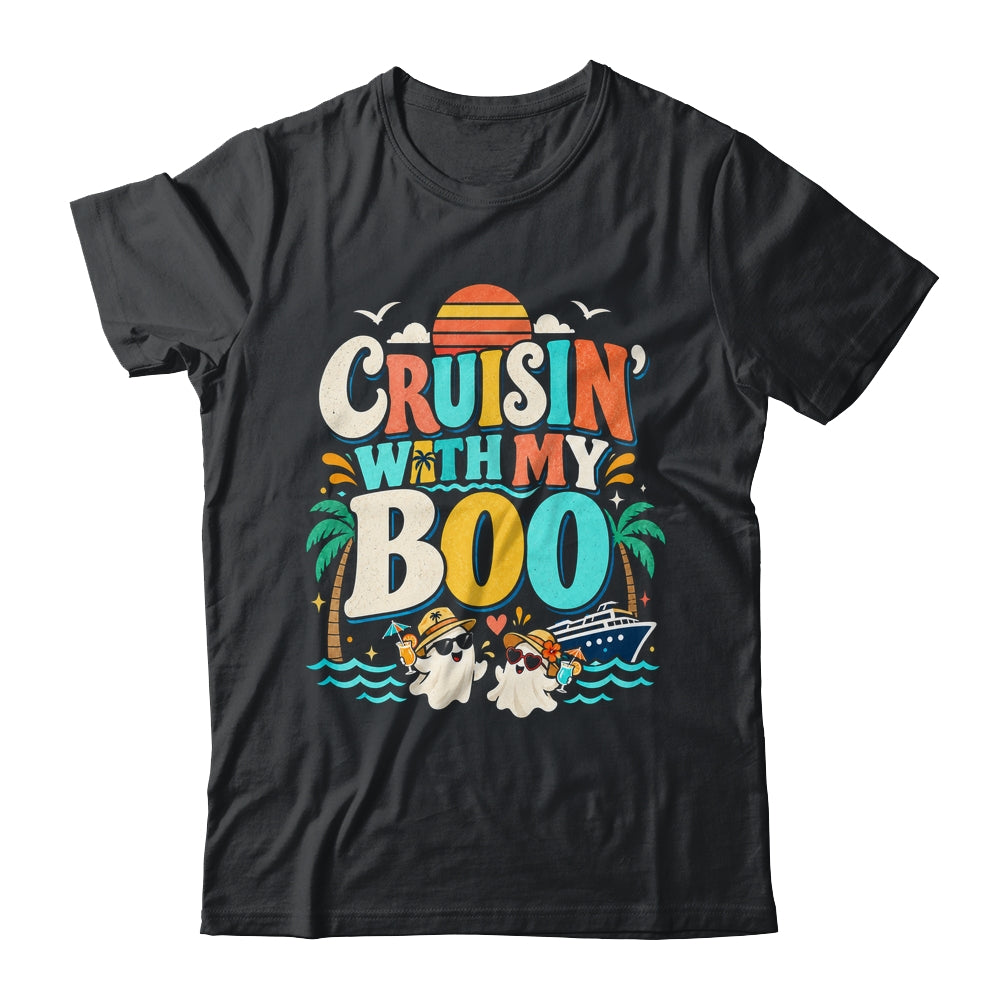 Cruisin' With My Boo Halloween Couples Trip Cruise Funny Shirt & Sweatshirt | siriusteestore