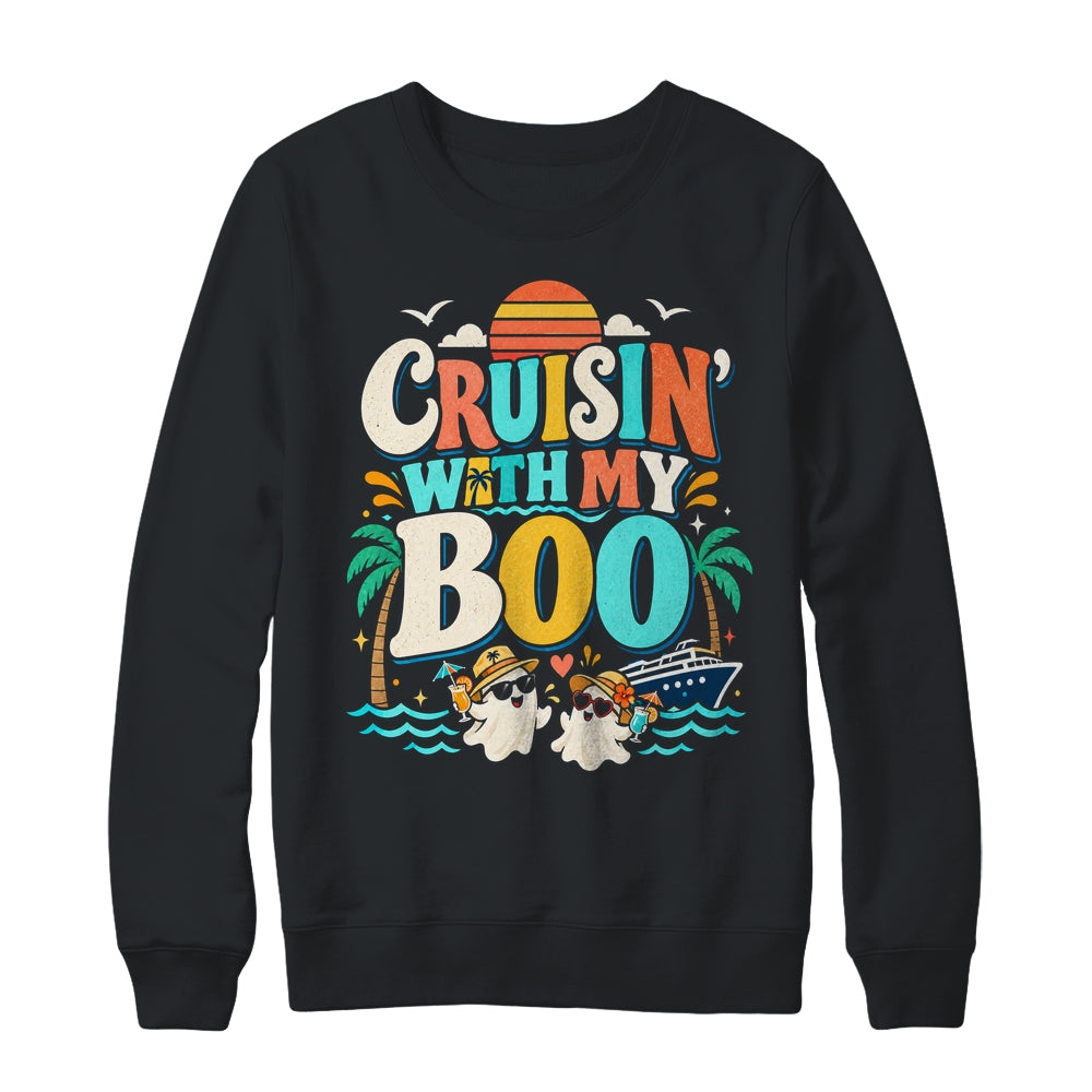 Cruisin' With My Boo Halloween Couples Trip Cruise Funny Shirt & Sweatshirt | siriusteestore