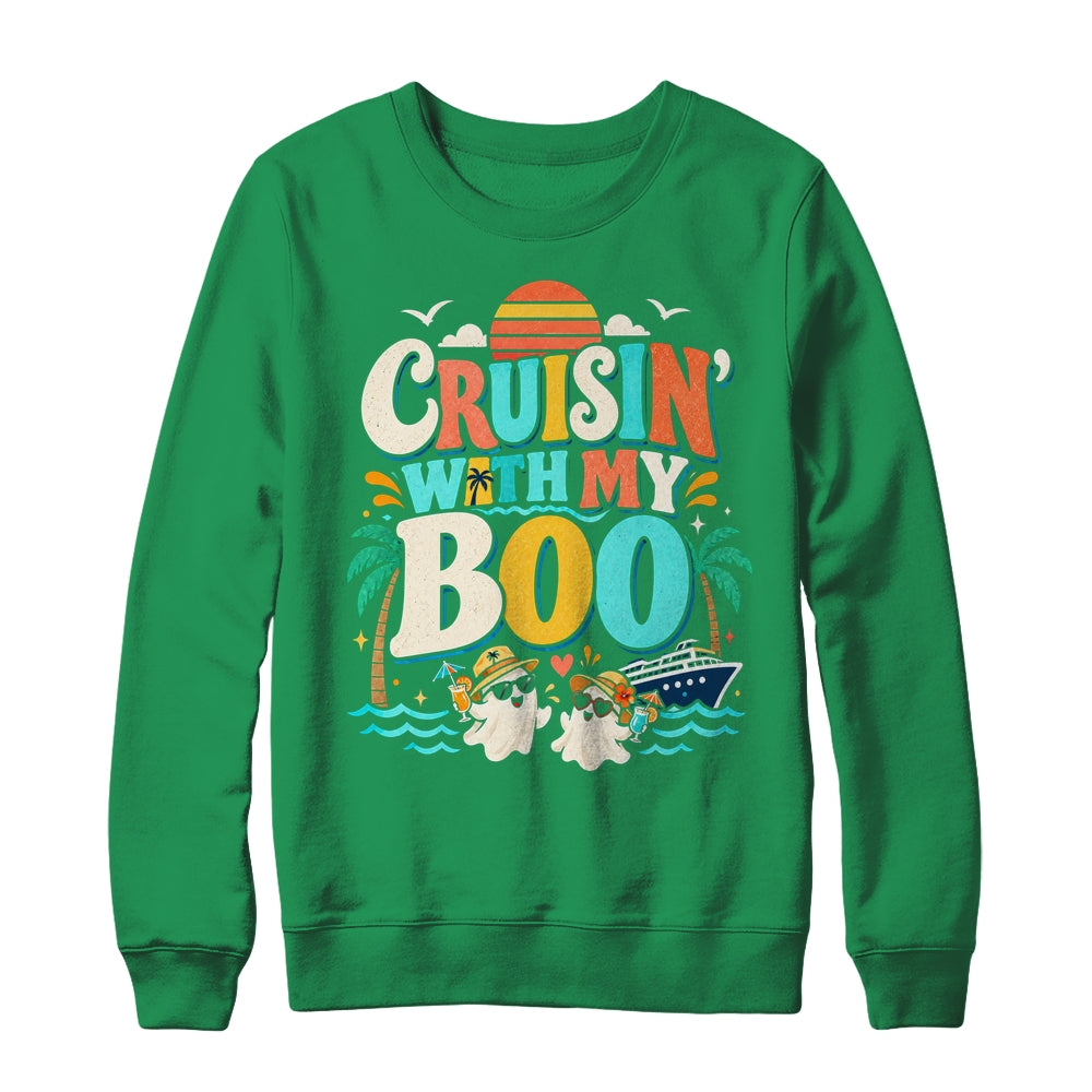 Cruisin' With My Boo Halloween Couples Trip Cruise Funny Shirt & Sweatshirt | siriusteestore
