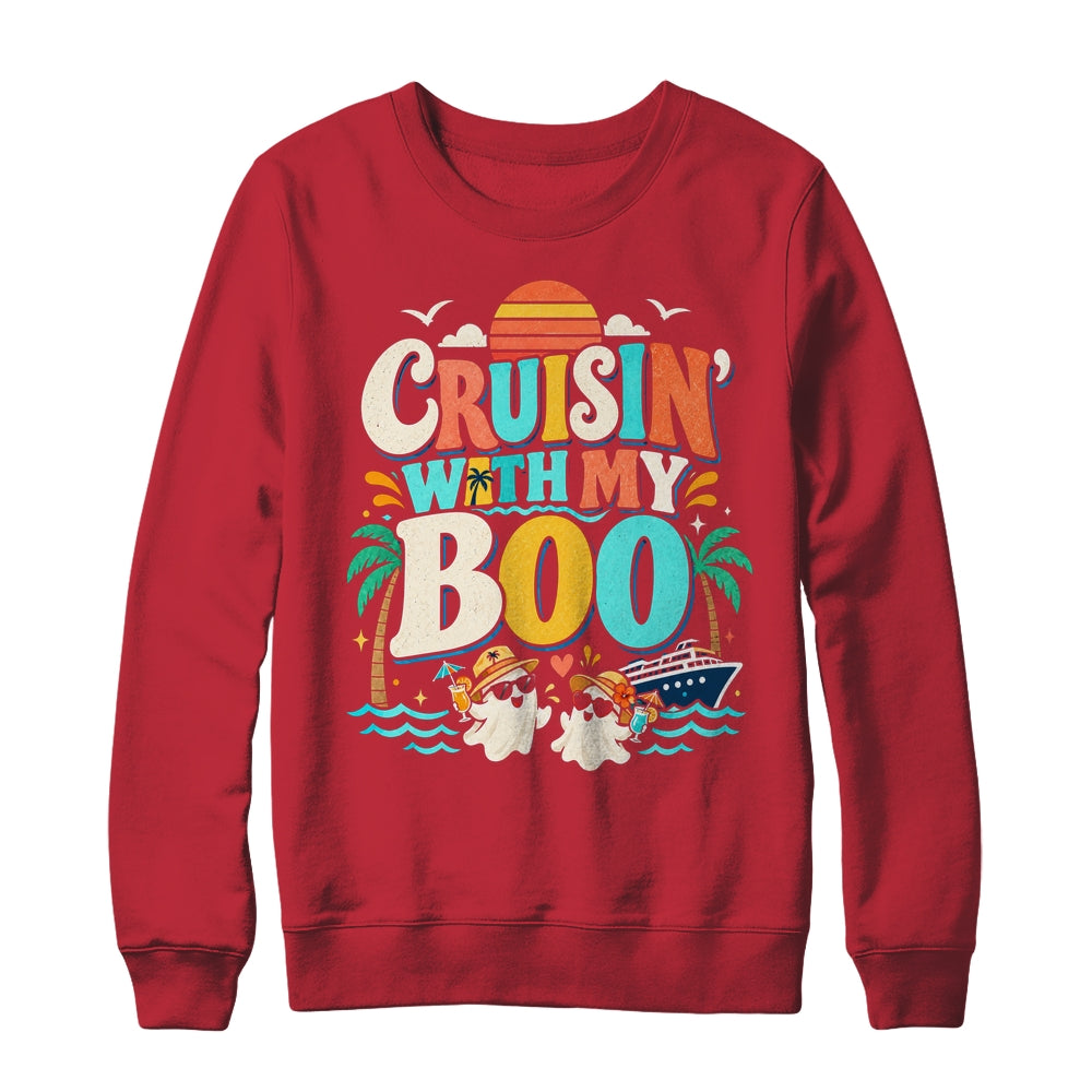 Cruisin' With My Boo Halloween Couples Trip Cruise Funny Shirt & Sweatshirt | siriusteestore