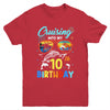 Cruising Into My 10th Birthday Party Cruise 10 Years Old Youth Shirt | siriusteestore
