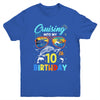 Cruising Into My 10th Birthday Party Cruise 10 Years Old Youth Shirt | siriusteestore