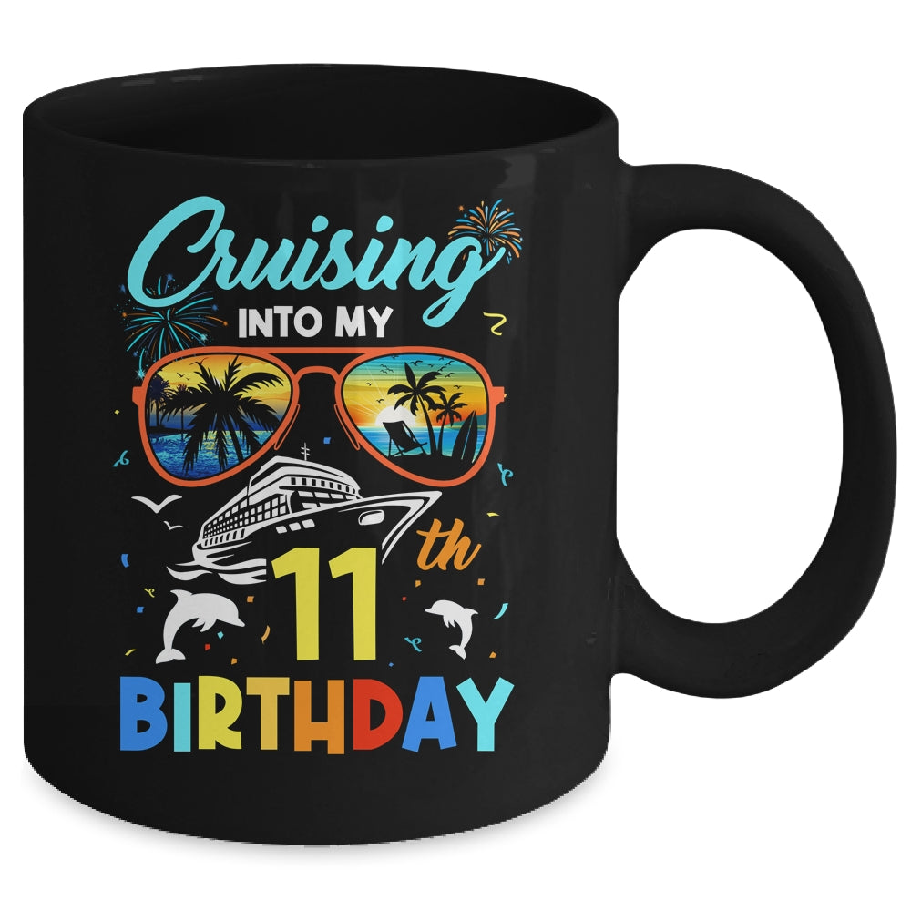 Cruising Into My 11th Birthday Party Cruise 11 Years Old Mug | siriusteestore