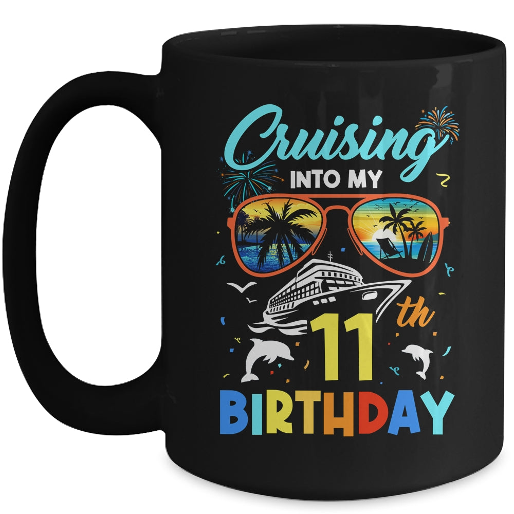 Cruising Into My 11th Birthday Party Cruise 11 Years Old Mug | siriusteestore