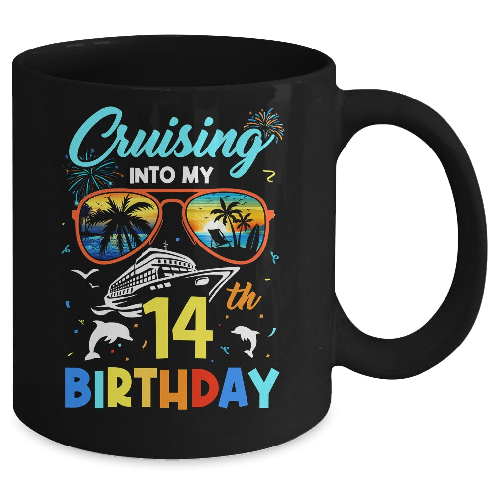 Cruising Into My 14th Birthday Party Cruise 14 Years Old Mug | siriusteestore
