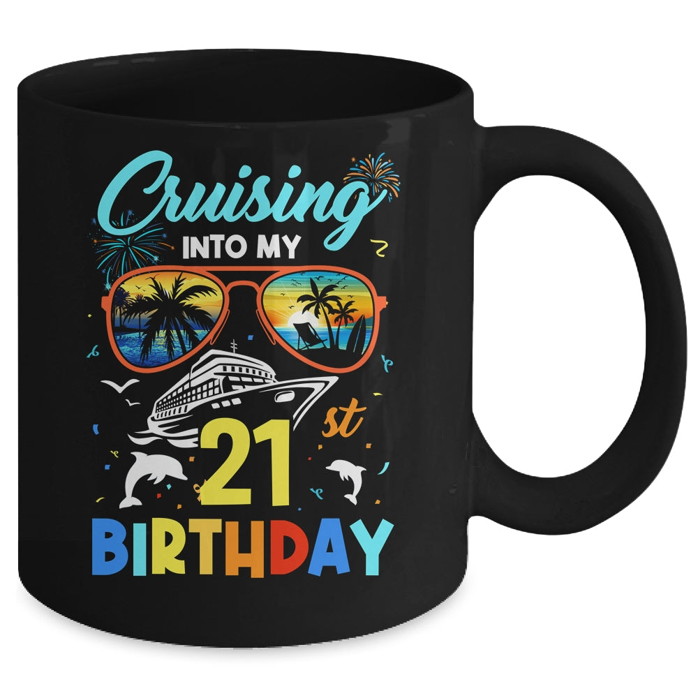 Cruising Into My 21st Birthday Party Cruise 21 Years Old Mug | siriusteestore