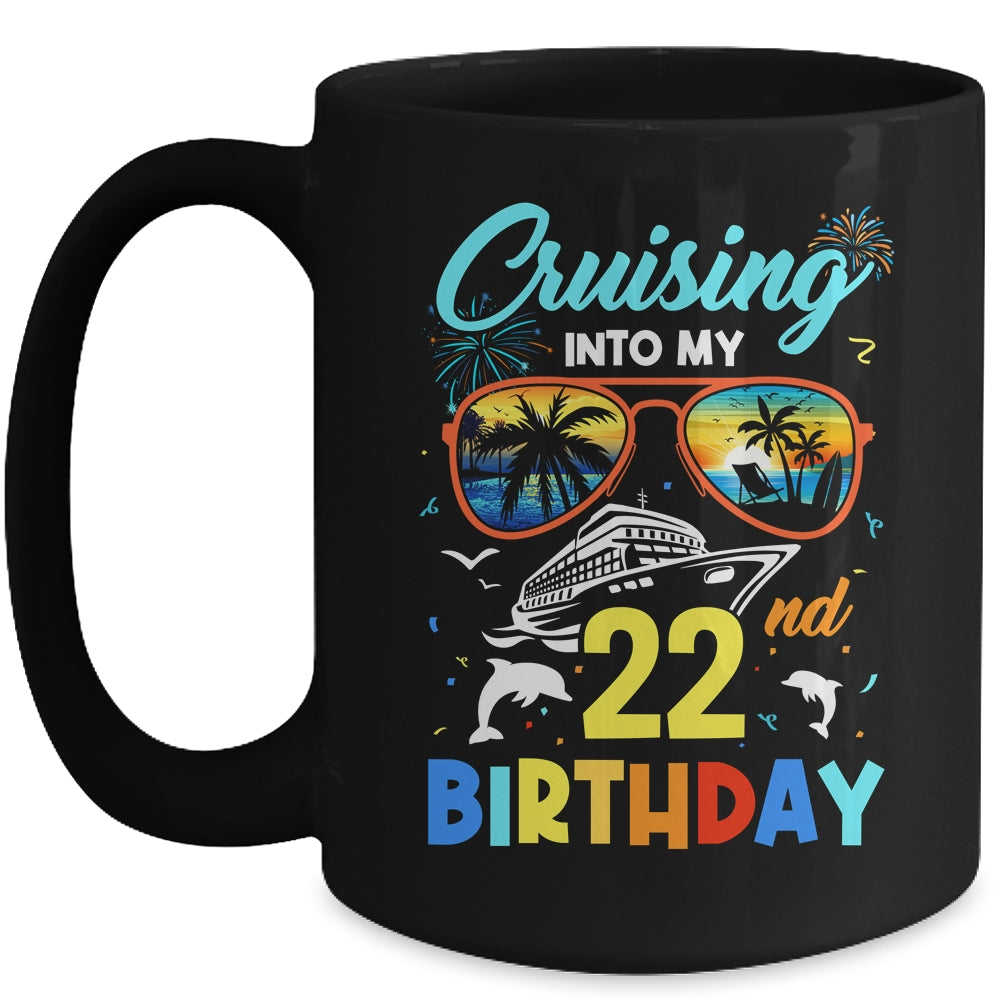 Cruising Into My 22nd Birthday Party Cruise 22 Years Old Mug | siriusteestore