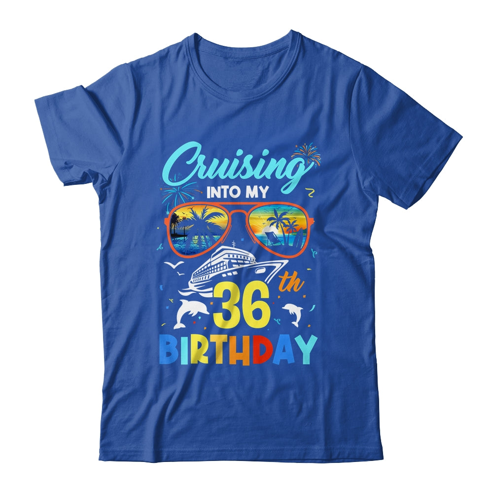 Cruising Into My 36th Birthday Party Cruise 36 Years Old Shirt & Tank Top | siriusteestore