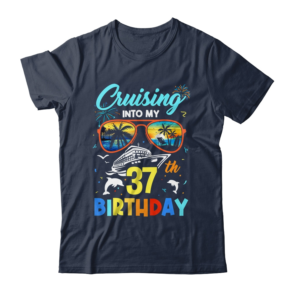 Cruising Into My 37th Birthday Party Cruise 37 Years Old Shirt & Tank Top | siriusteestore