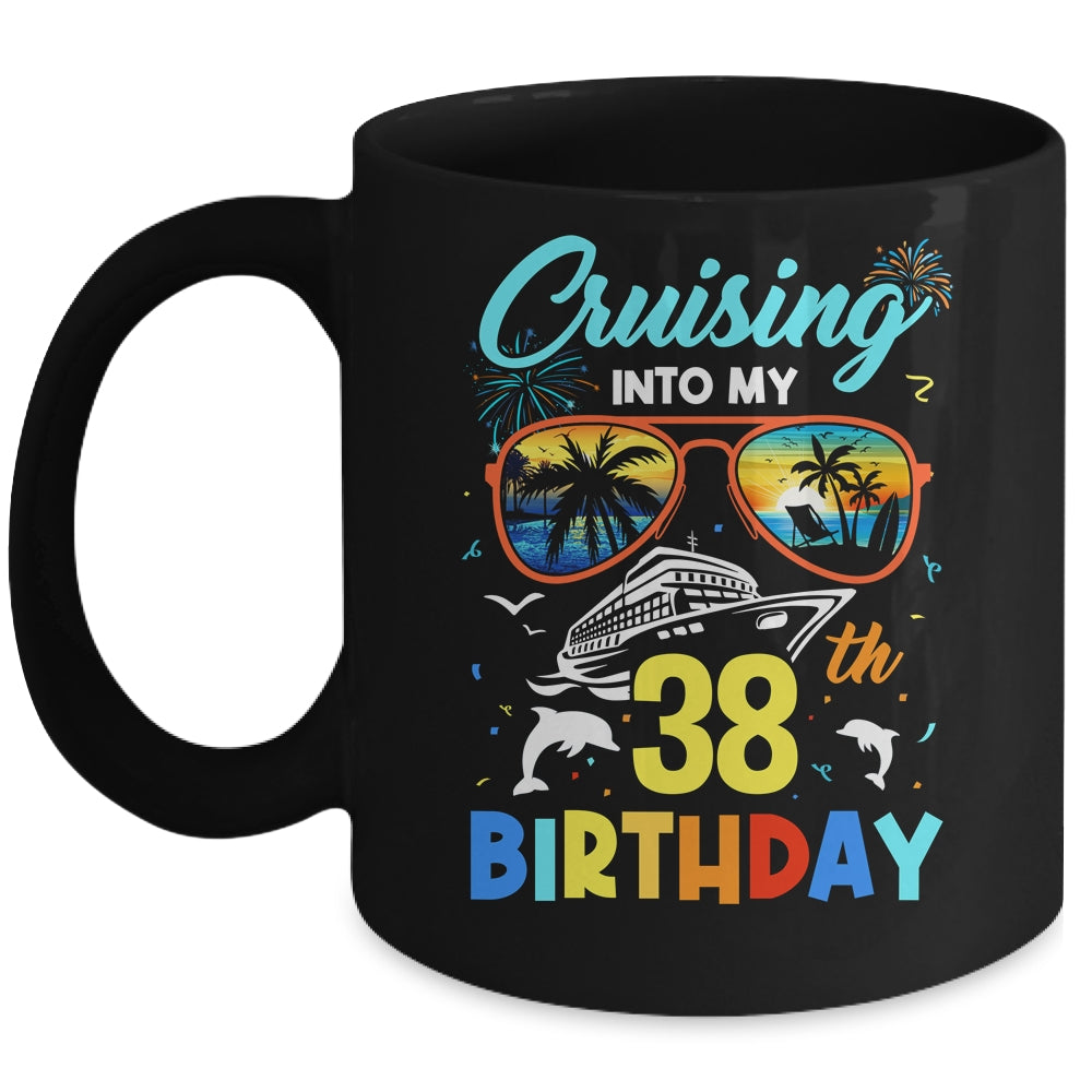 Cruising Into My 38th Birthday Party Cruise 38 Years Old Mug | siriusteestore