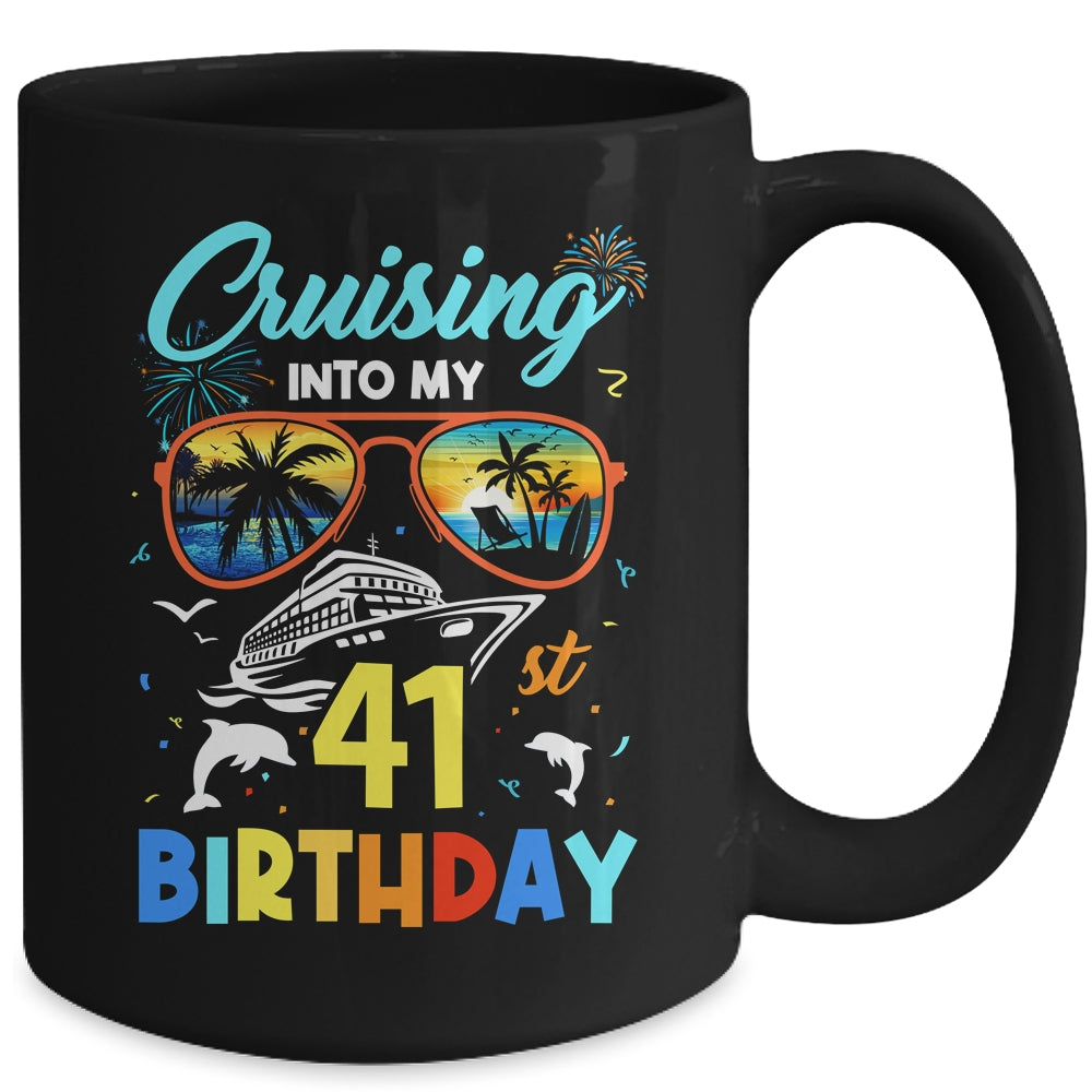 Cruising Into My 41st Birthday Party Cruise 41 Years Old Mug | siriusteestore