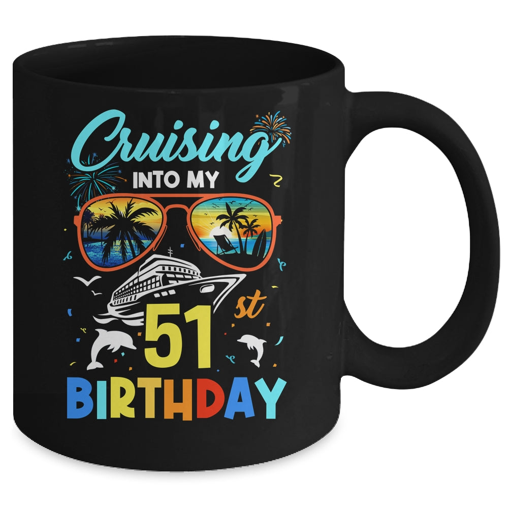 Cruising Into My 51st Birthday Party Cruise 51 Years Old Mug | siriusteestore