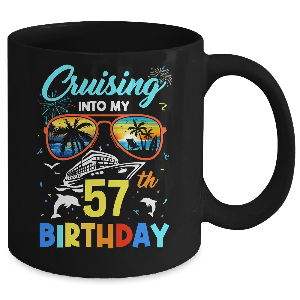 Cruising Into My 57th Birthday Party Cruise 57 Years Old Mug | siriusteestore