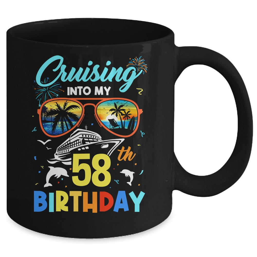 Cruising Into My 58th Birthday Party Cruise 58 Years Old Mug | siriusteestore