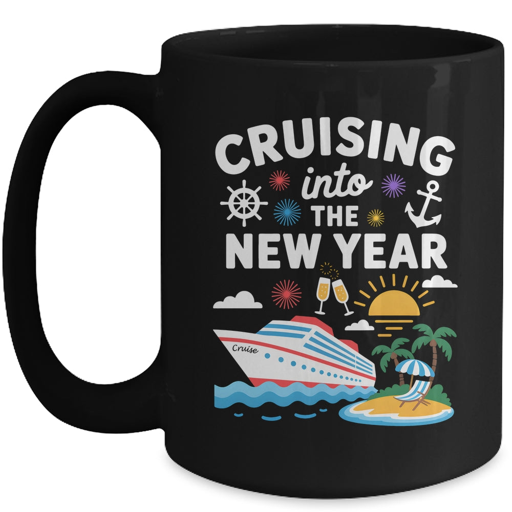 Cruising Into New Year 2026 Match Family Vacation Cruise Mug | siriusteestore