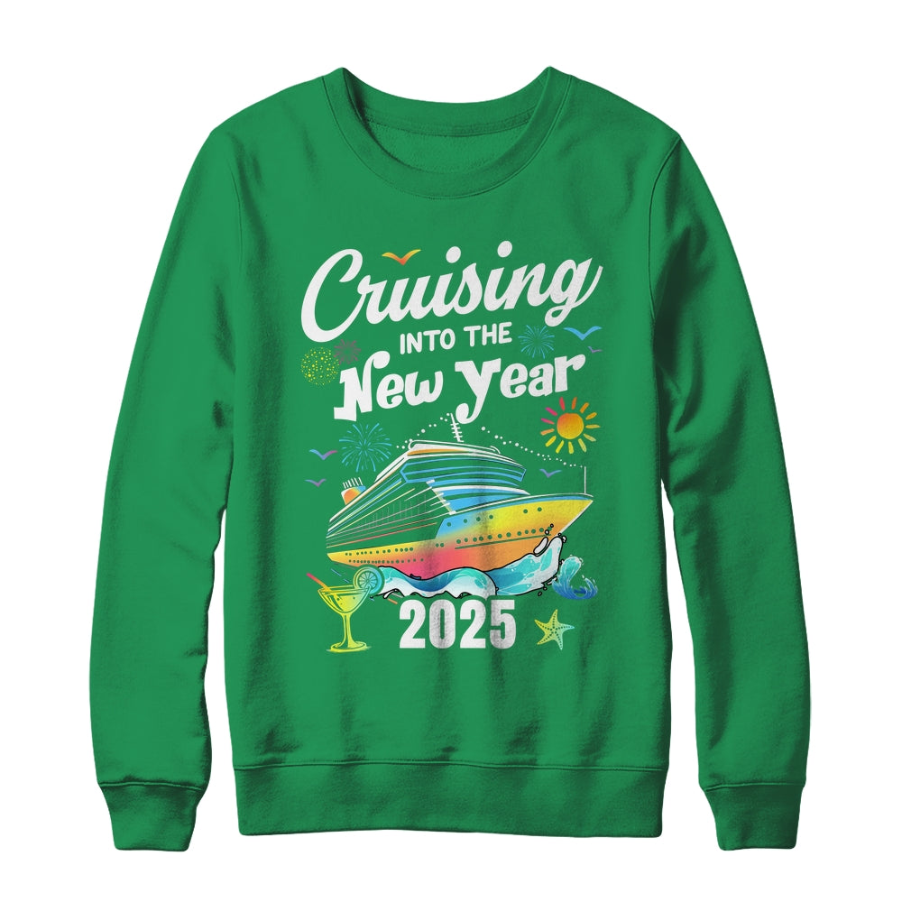 Cruising Into The New Year 2025 Family Vacation Holiday Shirt & Sweatshirt | siriusteestore