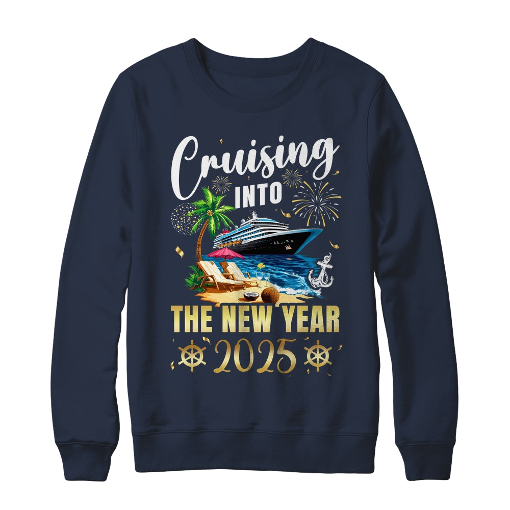 Cruising Into The New Year 2025 Family Vacation Matching Shirt & Sweatshirt | siriusteestore