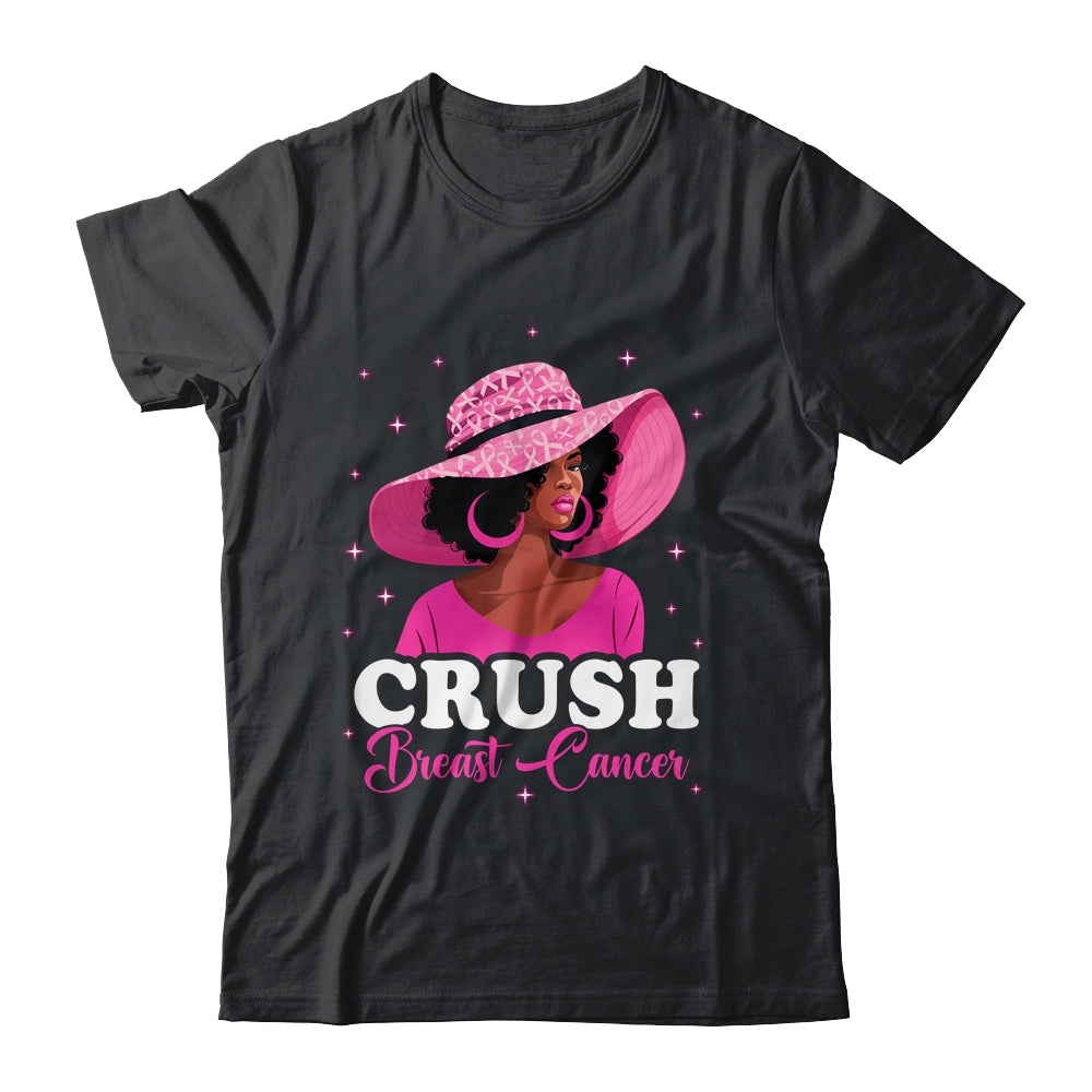 Crush Breast Cancer Awareness Black Afro Woman  Pink Ribbon Shirt & Tank Top | siriusteestore