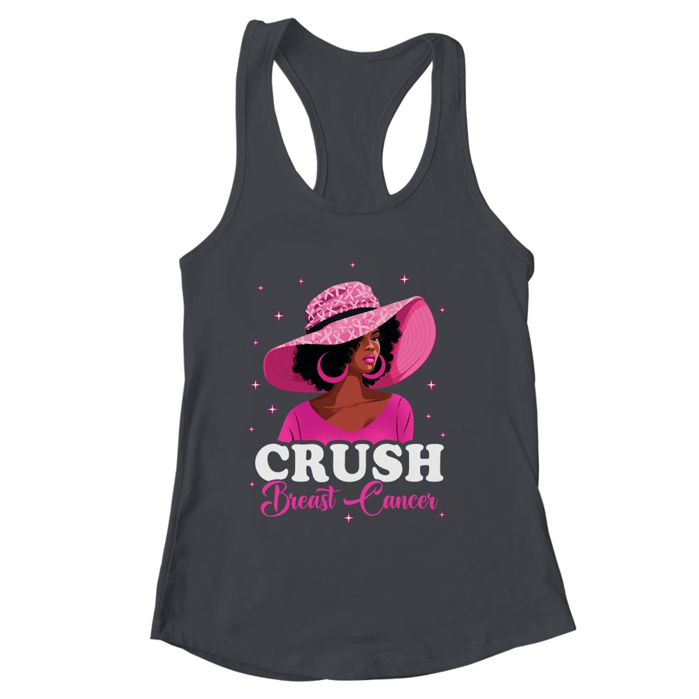 Crush Breast Cancer Awareness Black Afro Woman  Pink Ribbon Shirt & Tank Top | siriusteestore