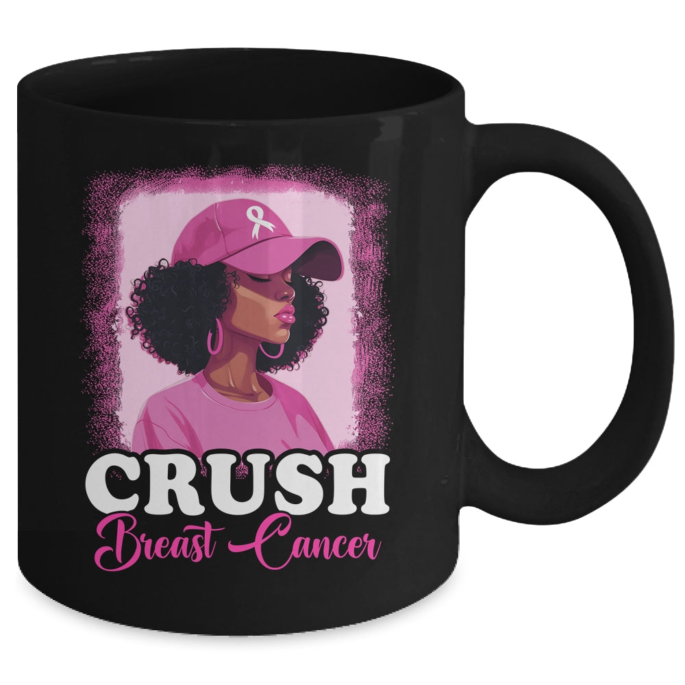 Crush Breast Cancer Awareness Black Women Pink Ribbon Mug | siriusteestore