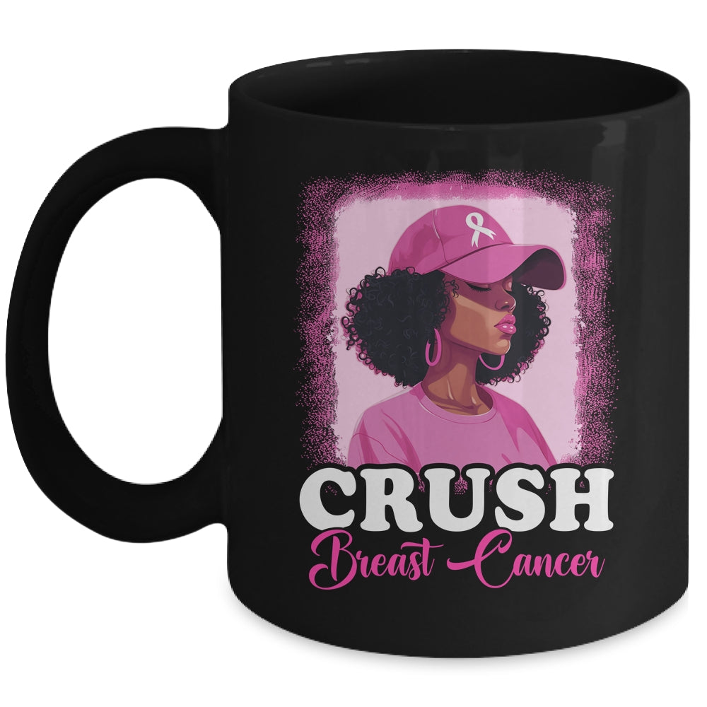 Crush Breast Cancer Awareness Black Women Pink Ribbon Mug | siriusteestore