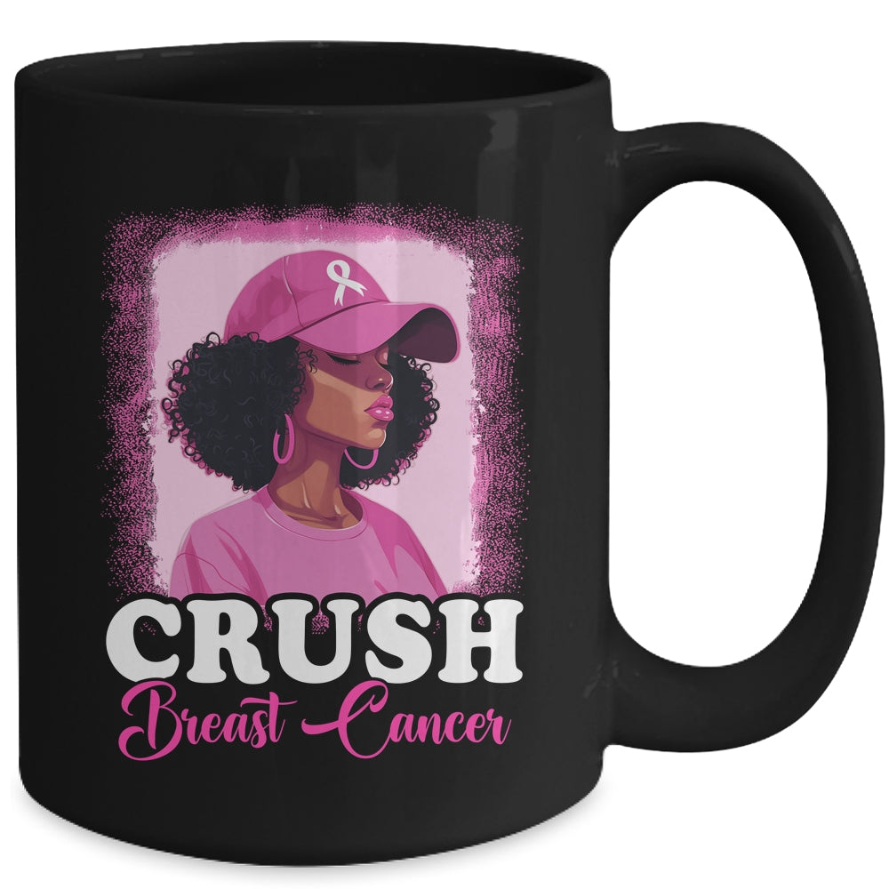 Crush Breast Cancer Awareness Black Women Pink Ribbon Mug | siriusteestore