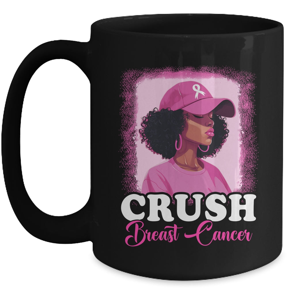 Crush Breast Cancer Awareness Black Women Pink Ribbon Mug | siriusteestore