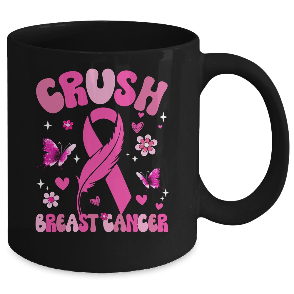 Crush Breast Cancer Awareness Month Pink Ribbon Groovy Mug | siriusteestore