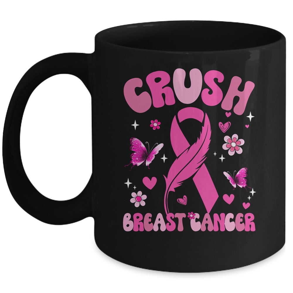 Crush Breast Cancer Awareness Month Pink Ribbon Groovy Mug | siriusteestore
