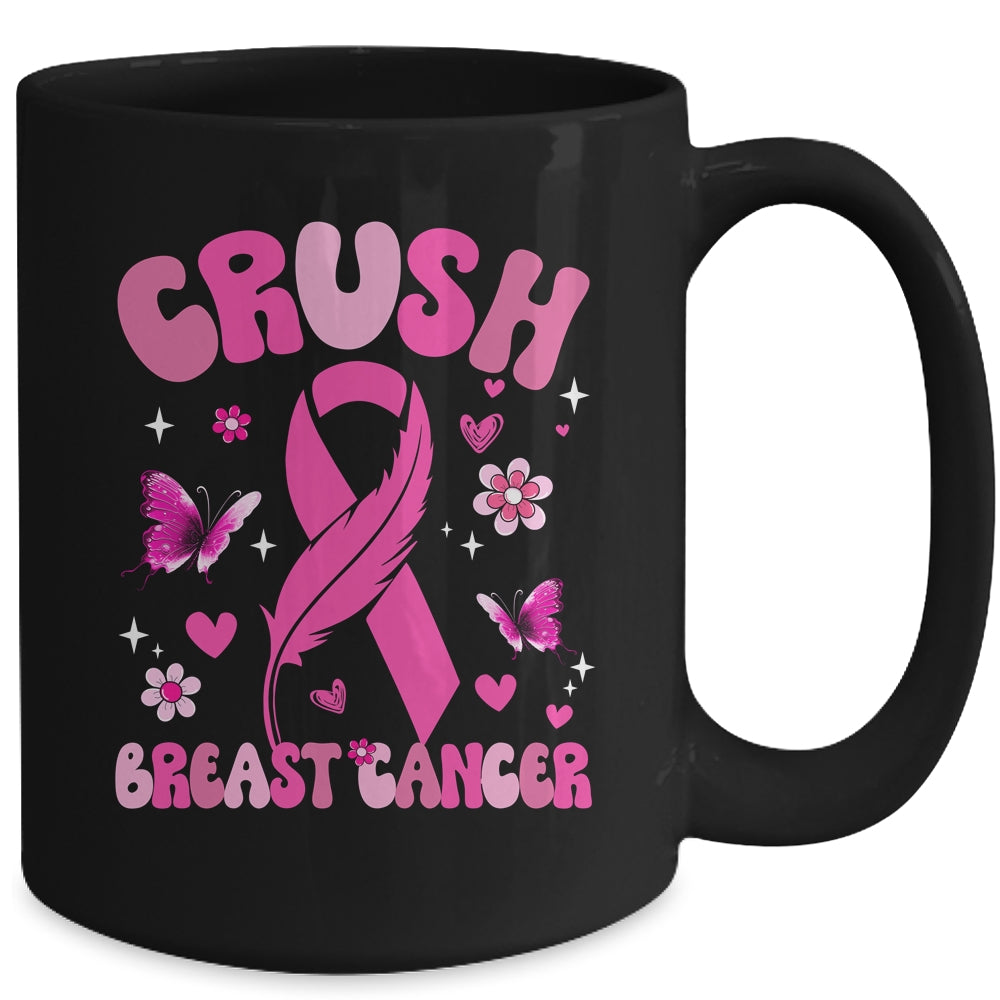 Crush Breast Cancer Awareness Month Pink Ribbon Groovy Mug | siriusteestore