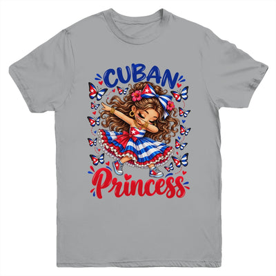 Cuban Princess Dabbing Girls Kids Butterflies Flag Heritage Youth Shirt | siriusteestore