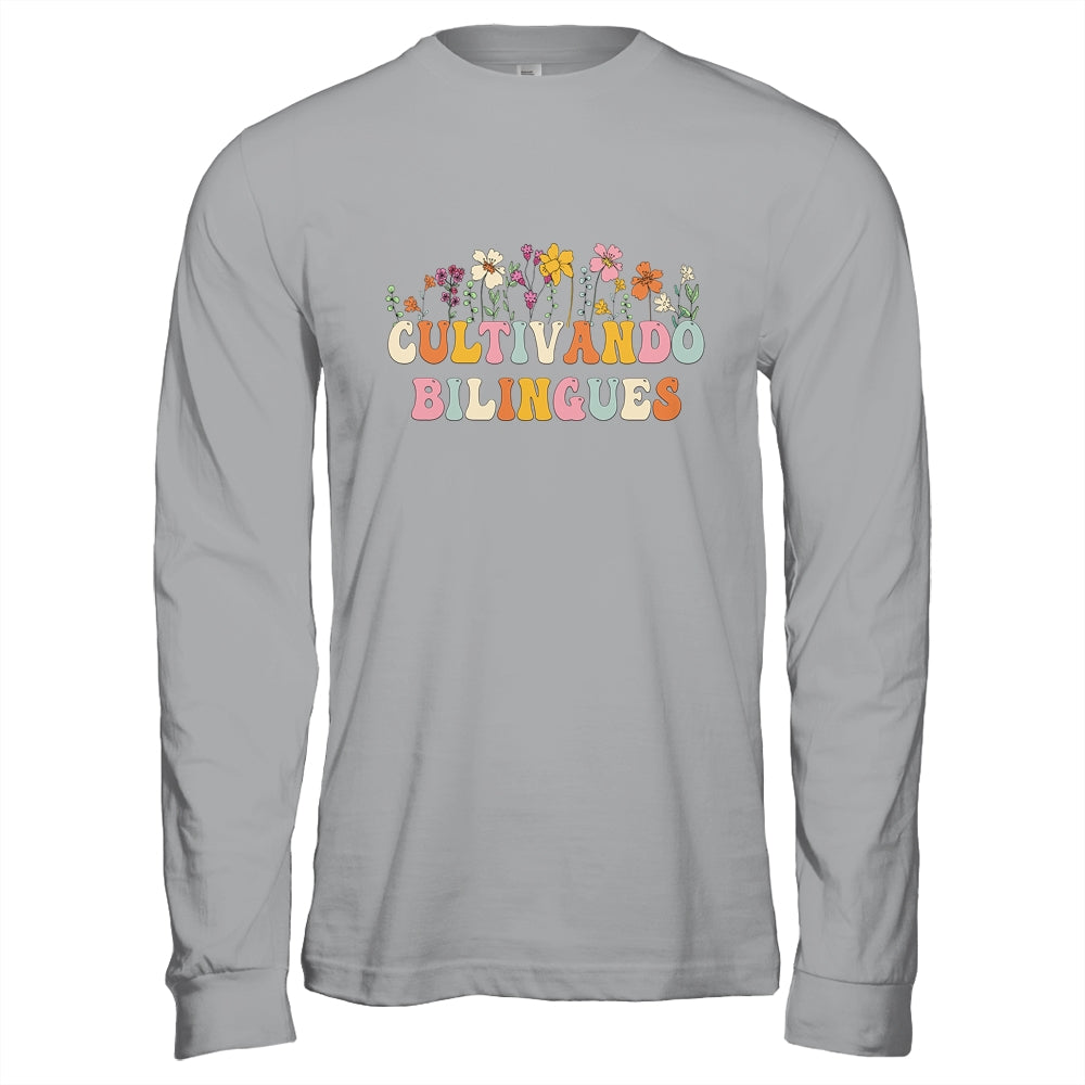 Cultivando Bilingues Wildflowers Teacher Dual Language Crew Shirt & Hoodie | siriusteestore