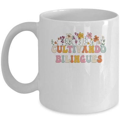 Cultivando Bilingues Wildflowers Teacher Dual Language Crew Mug | siriusteestore