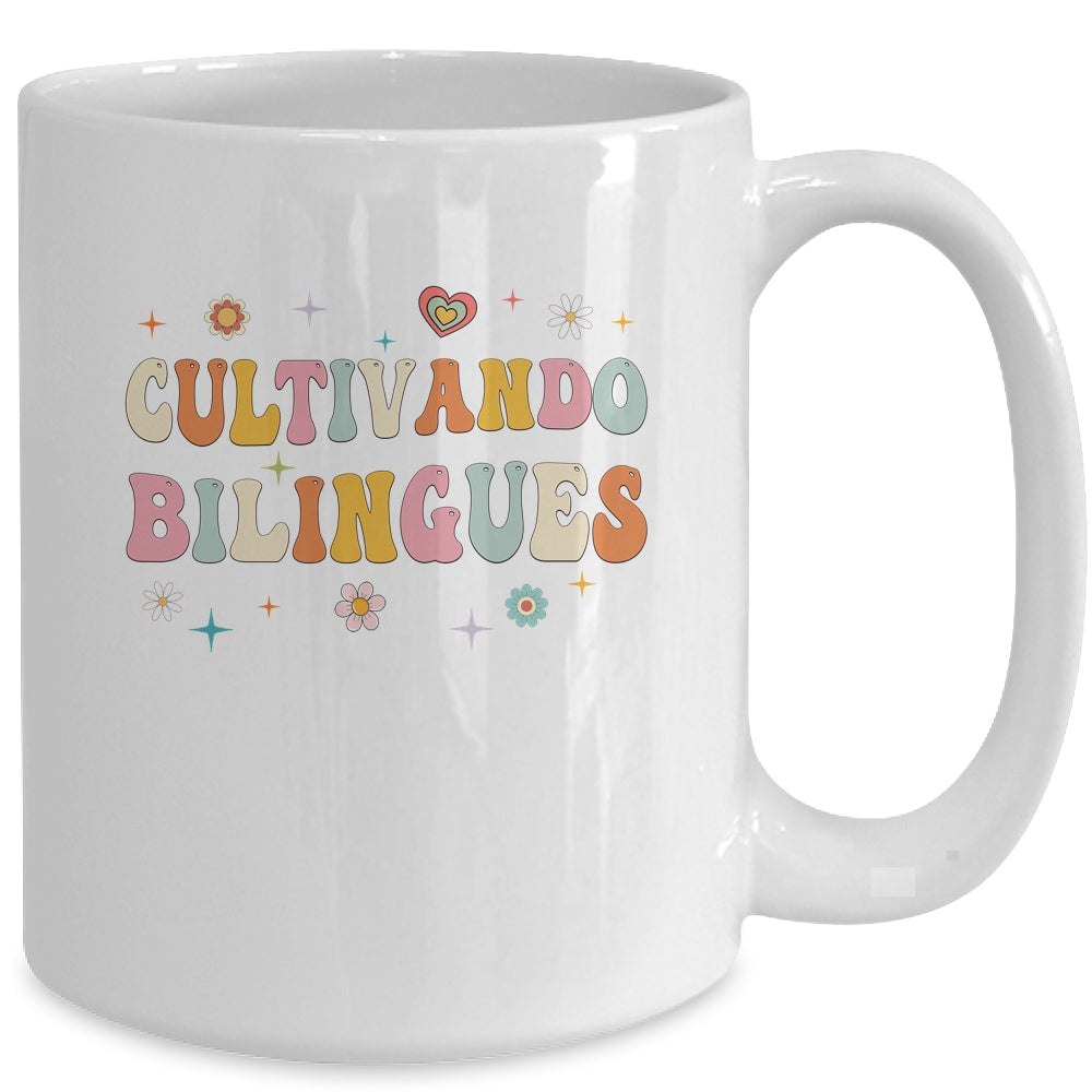 Cultivando Bilingues Wildflowers Teacher Language Groovy Mug | siriusteestore
