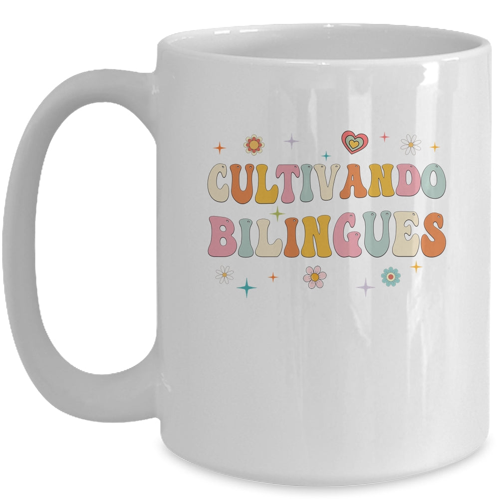 Cultivando Bilingues Wildflowers Teacher Language Groovy Mug | siriusteestore