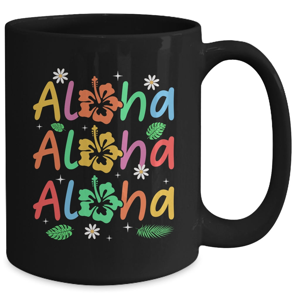 Cute Aloha Hawaiian Summer Vacation Hibiscus Women Kids Girl Mug | siriusteestore