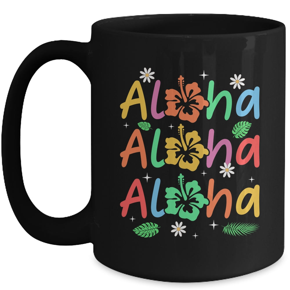 Cute Aloha Hawaiian Summer Vacation Hibiscus Women Kids Girl Mug | siriusteestore