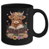 Cute Baby Highland Cow Reading Book Lover Bookworm Girls Mug | siriusteestore
