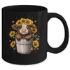 Cute Baby Highland Cow With Sunflowers In Bucket Women Girls Mug | siriusteestore