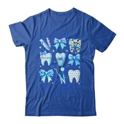 Cute Blue Coquette Bow Teeth Dentist Squad Dental Assistant Shirt & Hoodie | siriusteestore