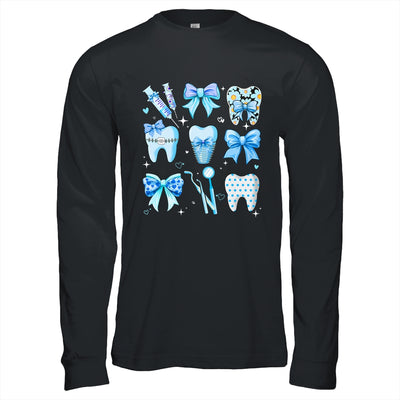 Cute Blue Coquette Bow Teeth Dentist Squad Dental Assistant Shirt & Hoodie | siriusteestore