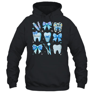 Cute Blue Coquette Bow Teeth Dentist Squad Dental Assistant Shirt & Hoodie | siriusteestore
