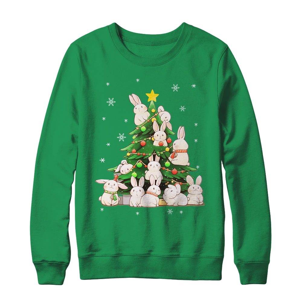 Cute Bunny Christmas Tree Bunny For Girl Women Xmas Shirt & Sweatshirt | siriusteestore