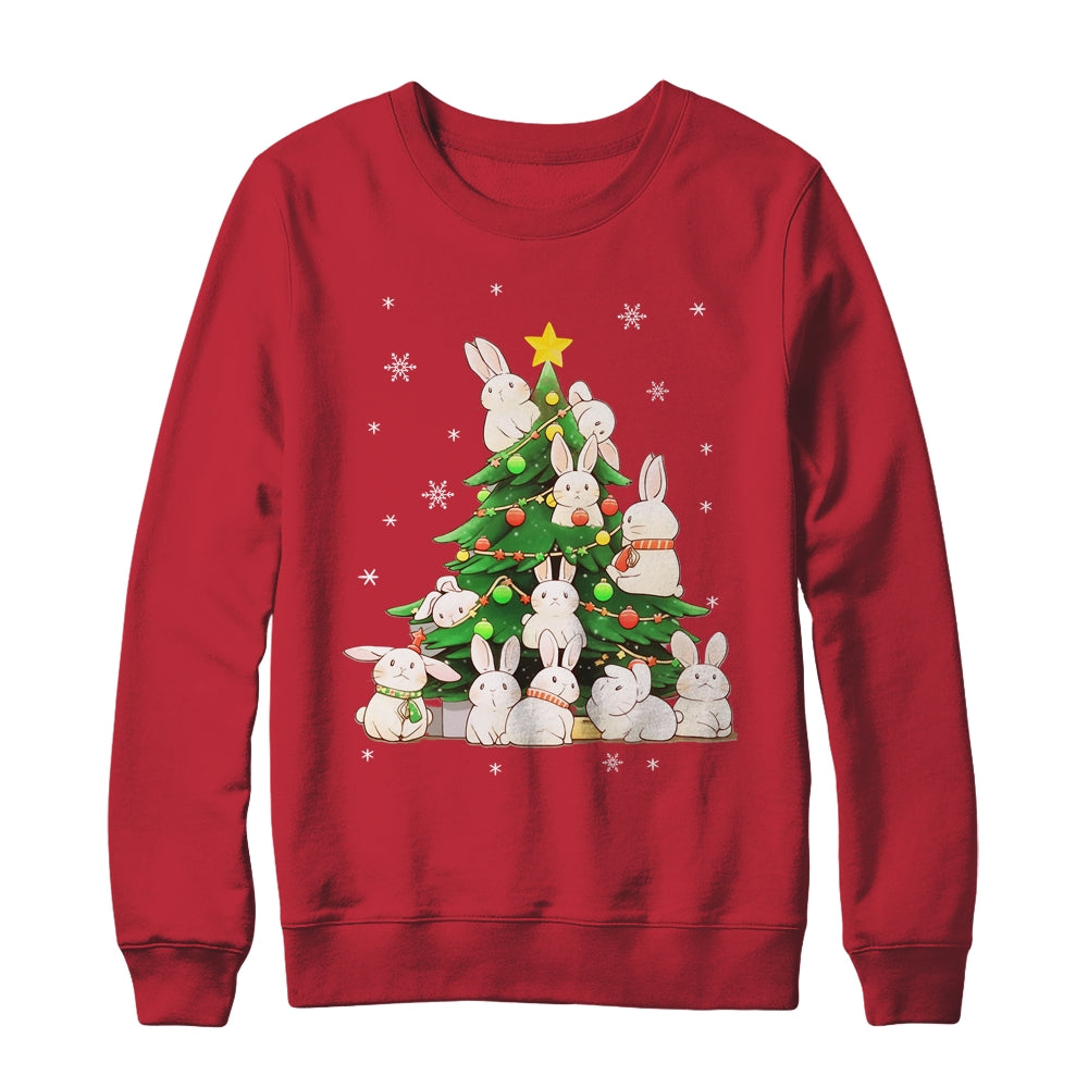 Cute Bunny Christmas Tree Bunny For Girl Women Xmas Shirt & Sweatshirt | siriusteestore