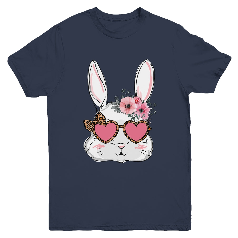 Cute Bunny Face Leopard Glasses Easter For Women Teen Girl Youth Shirt | siriusteestore