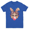 Cute Bunny Rabbit Face Leopard Glasses Girl Happy Easter Day Youth Shirt | siriusteestore