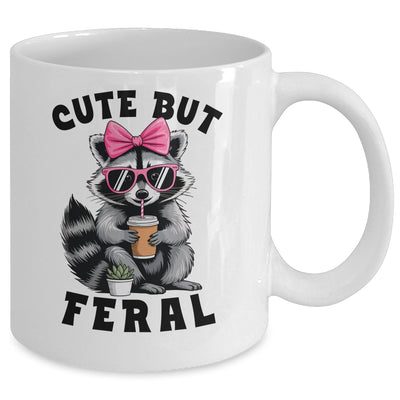 Cute But Feral Funny Colorful Racoon With Sunglasses Racoon Mug | siriusteestore