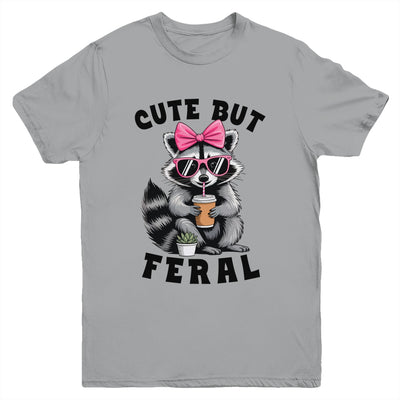 Cute But Feral Funny Colorful Racoon With Sunglasses Racoon Youth Shirt | siriusteestore