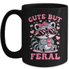 Cute But Feral Funny Pink Racoon With Glasses Kids Girls Mug | siriusteestore