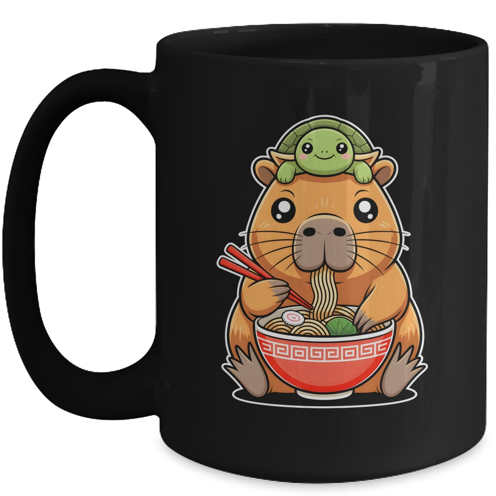 Cute Capybara And Turtle Backpack Ramen Kawaii Capibara Girl Mug | siriusteestore